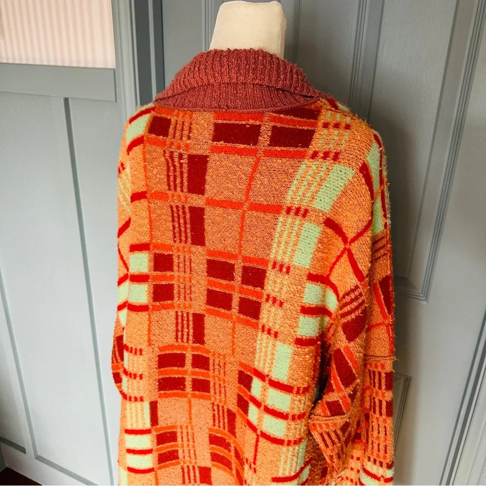 Like New Free People Ruben Oversized Pullover Sweater in Autumn Sunset Combo M - Picture 13 of 16